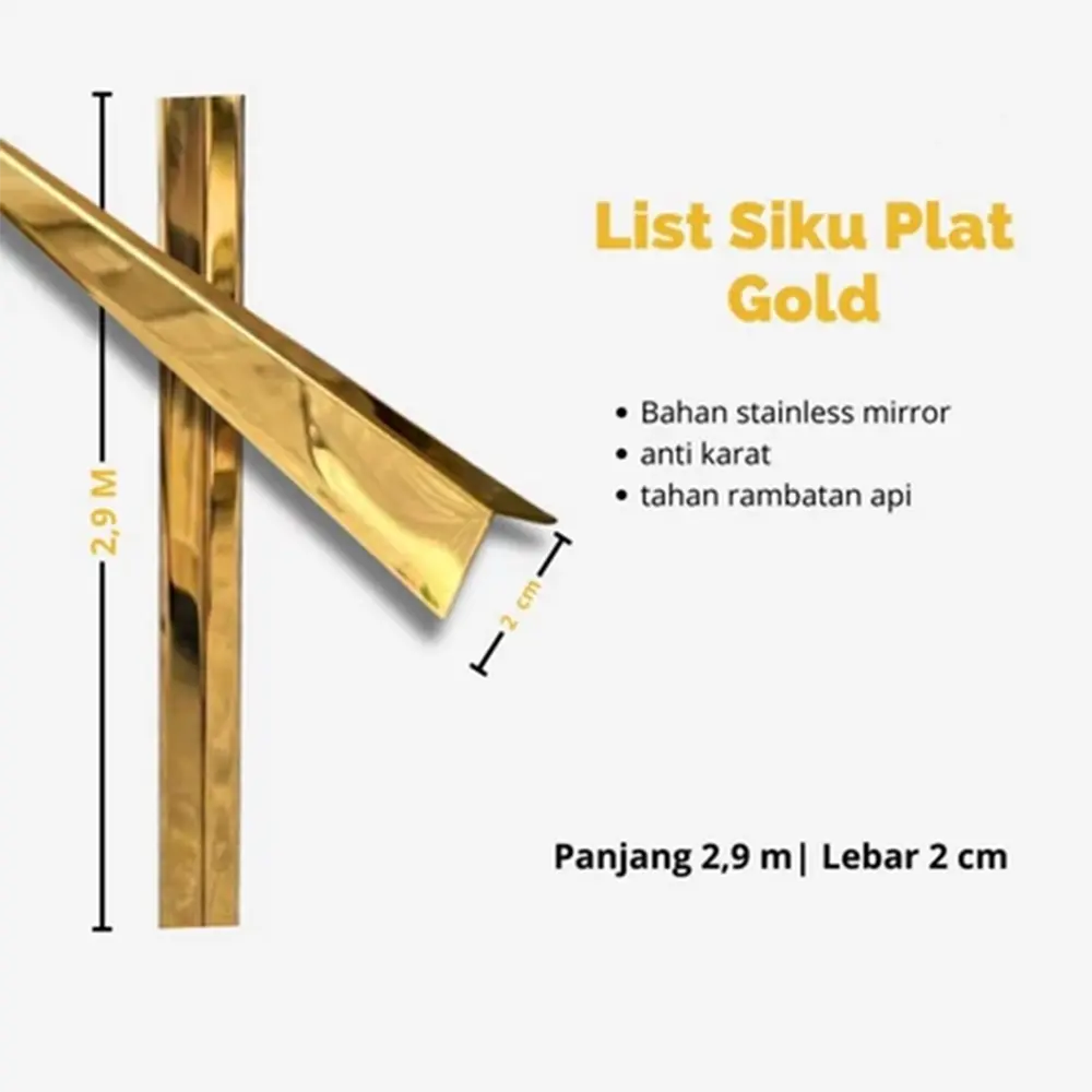 List Siku L 2cm - Gold (LS-G)
